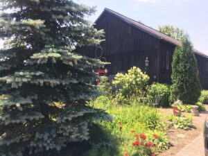 flower gardens at barn event space