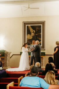 Wedding vows in Esther's Wedding Chapel
